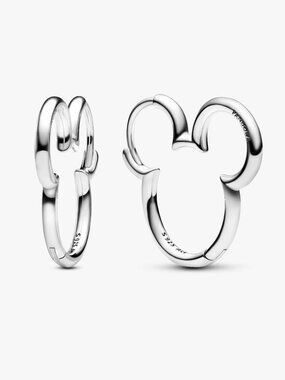 Pandora Disney Mickey Mouse Silhouette Hoop Earrings
